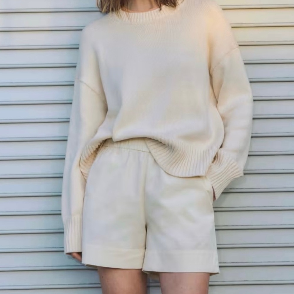 Everlane Cream High-Waist Tailored Women’s Shorts